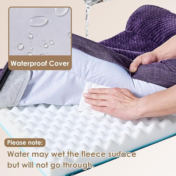 EHEYCIGA Memory Foam Dog Bed XXL, Giant Dog Bed Orthopedic with Washable Removable Cover, Waterproof Pet Bed Couch for Jumbo Dogs, 48x36x7 Inches, Purple