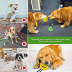 Dog Toys, Dog Chew Toys for Aggressive chewers, Puppy Training Treats Teething Rope Toys for Boredom, Puzzle Treat Food Dispensing Ball for Puppies Teething Small Dogs (Green)