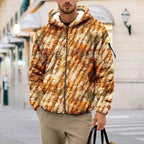 Men's Camouflage Hunting Fleece Lined Hoodie Camo Jackets Zip Up Long Sleeve Casual Winter Coats Hood Outerwear