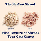 Solid Gold Wet Cat Food Shreds in Gravy - Healthy Canned Cat Food Made w/Real Chicken & Tuna Shreds, Vitamins & Minerals - Grain Free & Gluten Free Canned Meals for Cats & Kittens - 24ct/3oz Can