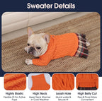 IECOii Big Girl Dog Sweater Dress, Cable Knit Sweater for Extra Large Dogs Girl, Orange, 4XL, Cute Dog Warm Dress for Fall Winter, Good Stretcy Fit Knitwear for Giant Breed Dogs Female Indoor Outdoor