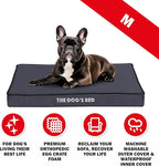 The Dog’s Bed Orthopedic Dog Bed, Medium Grey with Black Trim, Waterproof, Supportive Dog Bed with Washable Replaceable Covers