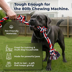 Giant Dog Rope Toys for Extra Large Dogs - 42 Inch, 6 Knot Large Tough Rope Toys for Dogs - Benefits Non-Profit Animal Rescue - Giant Indestructible Dog Toy for Aggressive Chewers (Red)