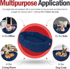 Majestic Pet 52 Inch Suede Calming Dog Bed Washable 52x35x11 (Inch) – Cozy Soft Round Donut Dog Bed with Spine Support for Dogs to Rest Their Head - Pet Bed X- Large – Navy (2025)