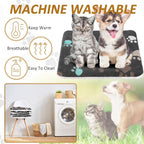 Tuanse 4 Pack Ultra Soft Dog Cat Bed Mat with Cute Prints Reversible Fleece Dog Crate Kennel Pad Cozy Washable Thickened Hamster Guinea Pig Pet Bed Mat for Small Animals(13 x 19 Inches,Black)