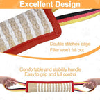 Dog Tug Toy Dog Bite Jute Pillow Pull Toy with 2 Strong Handles Perfect for Tug of War, Puppy Interactive Play, Tear Resistant Bite Training Toys for Small Medium Large Dogs (Red Flag)