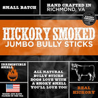 Best Bully Sticks Hickory Smoked Jumbo 6 Inch Bully Sticks - 4 Count (Pack of 1) - Natural, Smoky, Grain and Odor-Free, No Additives