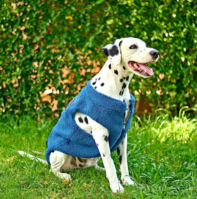 Tuff Pupper Reversible Fleece Sweater Vest for Dogs | Lightweight Comfortable Insulated Jacket | Front Zip Closure | Machine Washable | Built-in Leash Hole | Sizes for All Breeds (XXL, Teal)