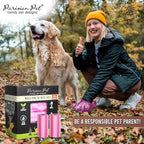 Parisian Pet Ecofriendly Dog Poop Bags Rolls - 320 Count Unscented Poop Bags For Dogs - Leakproof, Extra Thick, 16 Dog Waste Bags Refill Rolls - Striped Pink Doggie Poop Bags - Fits All Dispenser