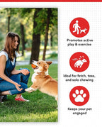 ALPI Chomp Ball - Durable Chew Toys for Dogs & Other Pets - Stimulating Dog Toys for Aggressive Chewers - Soft Dog Chews - 3-Pack, Orange