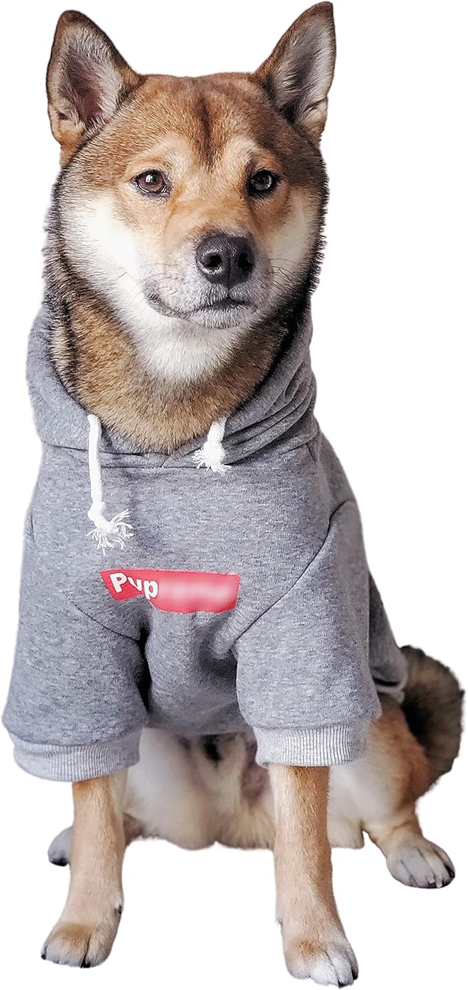 ChoChoCho Pup Dog Hoodie, Dog Sweater, Fashion Dog Clothes, Pet Clothing Cotton Cat Hoodies Stylish Streetwear Sweatshirt Gray Tracksuits Outfit for Dog Cat Puppy Small Medium Large (3XL)