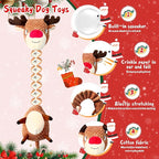 Christmas Dog Toys for Large Dogs：Squeaky Tug of War Interactive Dog Toys with Crinkled Paper-Plush Puppy Toys Keep Them Busy