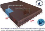 Dogbed4less Orthopedic Gel Memory Foam Pet Dog Bed, Waterproof Liner with External Microsuede Cover and Bonus Antislip Cover (Microsuede Gray, 55"X47"X4" Inches)
