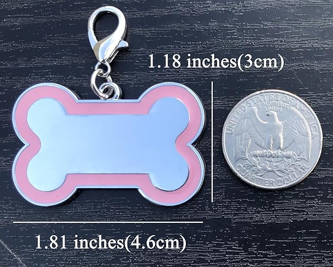 Personalized Dog ID Tags - tag for Dog Collar, pet ID tag, Dogs Tags for Pets, Laser Engraved Dog tag, Name Tags for Dogs, Dog Tags for Large Dogs (Bone-Shaped-Large: Black)