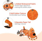IOKHEIRA Tug of War Plush Dog Squeaky Toys with Crinkle Paper, Knotted Rope for Teeth Cleaning & Boredom