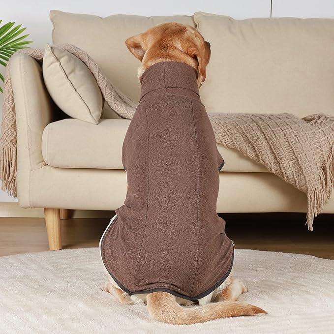 ROZKITCH Brown Dog Vest, Pet Windproof Warm Cold Weather Jacket Vest Cozy Jumpsuit Apparel Outfit Clothes for Walking Hiking Travel Sleep Brown XL