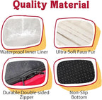 Christmas Washable Orthopedic Large Dog Bed - Removable Orthopedic Foam Pet Couches with Bolsters Waterproof Large Dog Bed and Non-Slip Bottom Extra Large Pet Sofa - Red