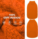 BINGPET Thermal Knitted Dog Sweater for Small Medium Large Dogs,Winter Dog Cat Coat Warm Sweartershirts Outfits,Classic Cable Knit Turtleneck Pullover Dog Jumper Coat Warm Sweartershirts