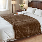 gogobunny Waterproof Dog Blanket for Large Dogs, Cats, Puppy, Reversible Faux Fur Pet Throw Blanket, Washable, Calming Furniture Protection for Sofa Bed (33x77 Inch (Pack of 1), Chocolate)