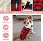 Malier Dog Winter Coat, Classic Plaid Fleece Dog Cold Weather Coats Dog Jacket with Pocket, Windprood Warm Dog Coat Vest Winter Pet Clothes Apparel for Small Medium Large Dogs (Red, XXX-Large)