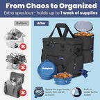 The Original Doggy Bag™ - Complete Dog Travel Bag for Supplies with 2 BPA-Free Travel Dog Bowls & 2 Pet Food Containers - Traveling Kit for Road Trip, Camping, Weekend Away or Doggy Gift - Charcoal