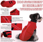 Queenmore XXS Dog Sweaters, Soft Fleece Vest Pullover Dog Jacket with Leash Hole, Warm Winter Dog Clothes Cold Weather Doggy Dachshund Sweater for Small Dogs Cats Boy or Girl (Red, XXS)