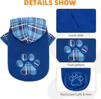 Plaid Dog Hoodie Pet Clothes Sweaters with Hat