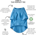 Toby II - The Perfect Tee, 8 Pack Short Sleeve Pet T-Shirt 100% Organic Cotton Tees Clothes for Small, Medium, Large Dogs, Rainbow Blue, XX-Small