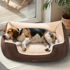 Orthopedic Dog Bed for Large Sized Dogs with Removable Washable Cover, Waterproof Lining & Non-Slip Base, Pet Dogs Couch Sofa with Extra Thick Dual-Layer Interior Padding, 36", Brown