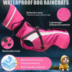 Mosucoirl Dog Raincoat Waterproof Raincoats for Dog Reflective Dogs Rain Jackets with Hood Hoodie Pet Rain Poncho Coat for Small Medium Large Dogs Puppies S-XXL (Pink, XL)