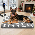 Bestio Large Dog Heating Pad 34×21 in Heated Dog Cat Bed with Upgraded Smart Switch,Added Constant On Function，UL&MET Dual Certification with Washable Cover-Gray
