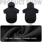 SCENEREAL Dog Hoodie Sweaters for Small Medium Large Size Dogs, Fleece Pet Sweatshirt with Hat and Pocket,Soft Cold Winter All Weather Puppy Clothes for S to XL Sized Dogs,Black (M)