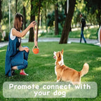 Dog Rope Toy for Medium and Small Dogs, Interactive Puppy Toys Tug of War Toy with Rubber Ball, Durable Outdoor Puppy Chew Toys for Teeth Cleaning, Fetch & Training (Orange)