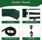 A1HC Escape Proof Cat Harness and Leash - Soft Adjustable Vest, Comfortable Mesh and Long Strips with Air Tag Pocket, Easy Control, Safe Walking Harness for Cats & Kittens - Dark Green (Large)