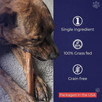 Devil Dog Pet Co. Jumbo Bully Sticks – 12 Inch, 3 Pack Dog Chews, 100% Natural, Single Ingredient, Free-Range Grass-Fed Beef – Long Lasting, Rawhide-Free Treats for Dogs