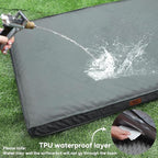 Outdoor Dog Bed for Medium Dogs, Waterproof Dog Crate Mat Orthopedic Egg Crate Foam Pet Bed with Washable Removable Oxford Cover, Grey