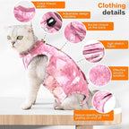 Cat Recovery Suit After Surgery, Cat Recovery Wear for Abdominal Wounds Cat Onesie Cone E-Collar Alternative,Pink M