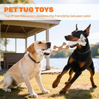 Dog Rope Toy for Aggressive Chewers, Tug and Teething Toy with Natural Cotton Rope and Wood-Plastic Bone, Durable Chew Toy for Medium to Large Dogs 20-60lb