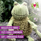 HuggleHounds Knottie Plush Dog Toy - Dog Stuffed Animal Toy, Puppy Toys, Squeaky Dog Toy for Small, Medium & Large Dogs, Soft Fleece, Durable Plush to Keep Them Busy - Penelope Pig, Large