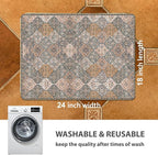 nunubaby 4PACK Washable Pee Pads for Dogs, Stylish, Non-Slip and Leak-Proof Pee Pads. Reusable Potty Pads for Dogs for Crates and Floors.(Brown/Multi, 18" x24")