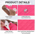 BEAUTYZOO Winter Dog Vest Coat with Harness Built in, Warm Puppy Jacket for Small Medium Dogs, Lightweight Cold Weather Small Dog Coat, Fleece Puffer Vest Windproof Snowproof Pet Clothes, Rose Pink