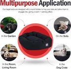 Majestic Pet 52 Inch Bagel Calming Dog Bed Washable – Cozy Soft Round Pet Bed with Spine Support for Dogs to Rest their Head - Fluffy Donut Puppy Bed 52x35x11 (Inch) - X-Large – Black