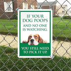 SmartSign Funny 'If Your Dog Poops And No One Is Watching You Pick It Up' Sign with Cute Dog Graphic, 14" x 10", 40 mil Laminated Rustproof Aluminum - Metal Signs for Dog Parks, Outdoors, USA-Made