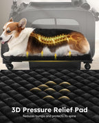 Pecute Cat Carrier with Wheels, Large Space Dog Carrier up to 40lbs,Pet Stroller for Short Legged Dogs,Dog Crate for Medium Small Dogs,Suitable for Dachshund, French Bulldog, Basset Hound, Corgi
