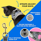 Travel Cat Harness and Leash Set - Adjustable Fit Mesh Cat Harness and Reflective Strap - Comfort Walking Vest for Kitten for Outdoor Walking, Hiking (Large, Cashcat)
