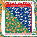 SCENEREAL Christmas Dog Bandanas 2 Pack, Puppy Snowman Xmas Triangle Bibs Handkerchief, Reversible Holiday Dog Bandana for Boy and Girl, Premium Pet Scarf for Small Medium Large Dogs L