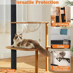 Cat Scratch Furniture Protector - 138" x 17" Trimmable Self-Adhesive Cats Claws Scratch Pads, DIY Cat Climbing Couch Protector for Scratch Post Cat Tree Replacement Indoor (Black)
