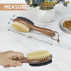 Takavu Double-Sided Boar Bristle Cat Brush - Natural Grooming Tool for Gentle Cleaning, Shine & Reduced Loose Hair - Wood Handle Pet Brush