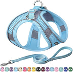 AIITLE Escape Proof Dog Harness - Step in Adjustable Dog Harness No Choke Over with Breathable Mesh and Quick-Release Buckle for Summer- Outdoor Walking, Camping for Medium Dogs Pure Blue XL