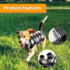 ASENKU Dog Sweater, Plaid Dogs Fleece Vest, Soft Comfortable Pet Pajamas, Warm Winter Puppy Shirt, Cold Weather Coat Jacket Pet Clothes for Small & Medium Dog Breeds